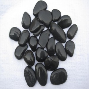 High polish black pebble stone