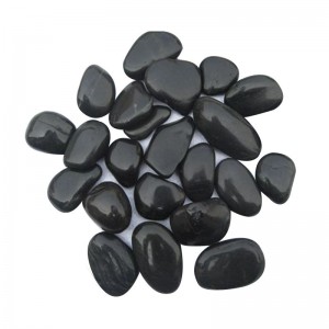 black polish pebble stone