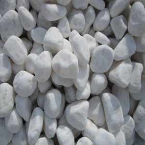Snow white pebble stone